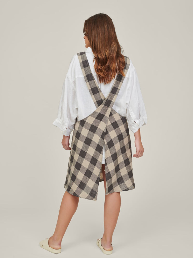Apron in Natural-Grid