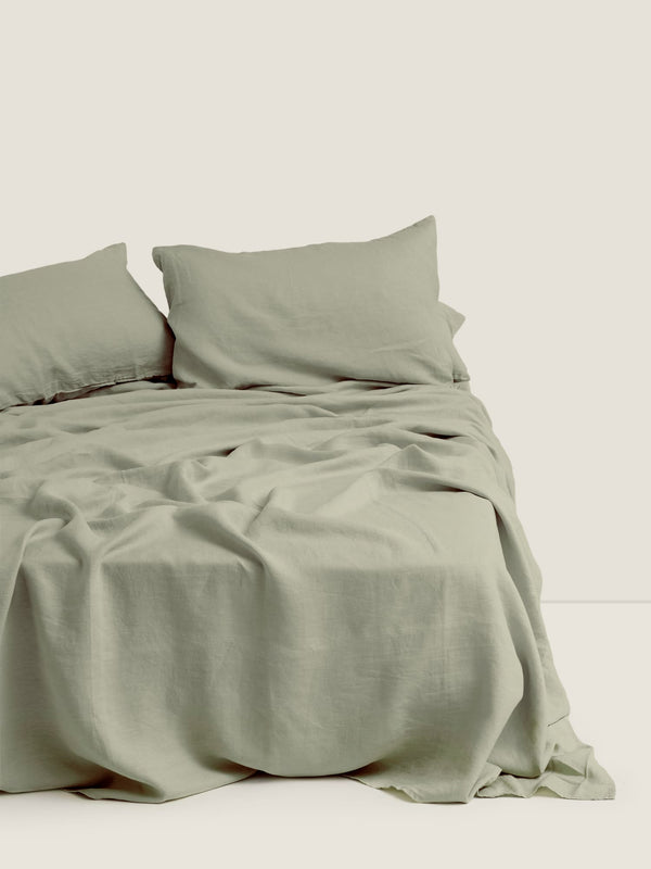 100% Linen Sheet Set in Sage