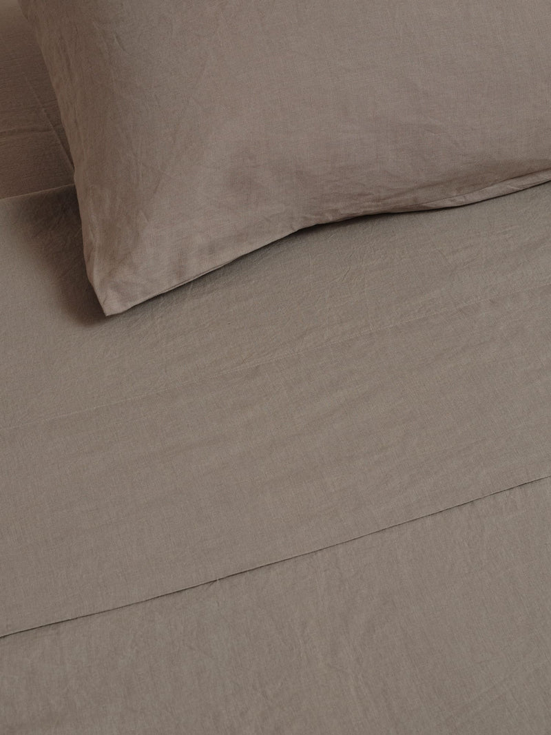 100% Linen Standard Pillowslip Set (of two) in Storm