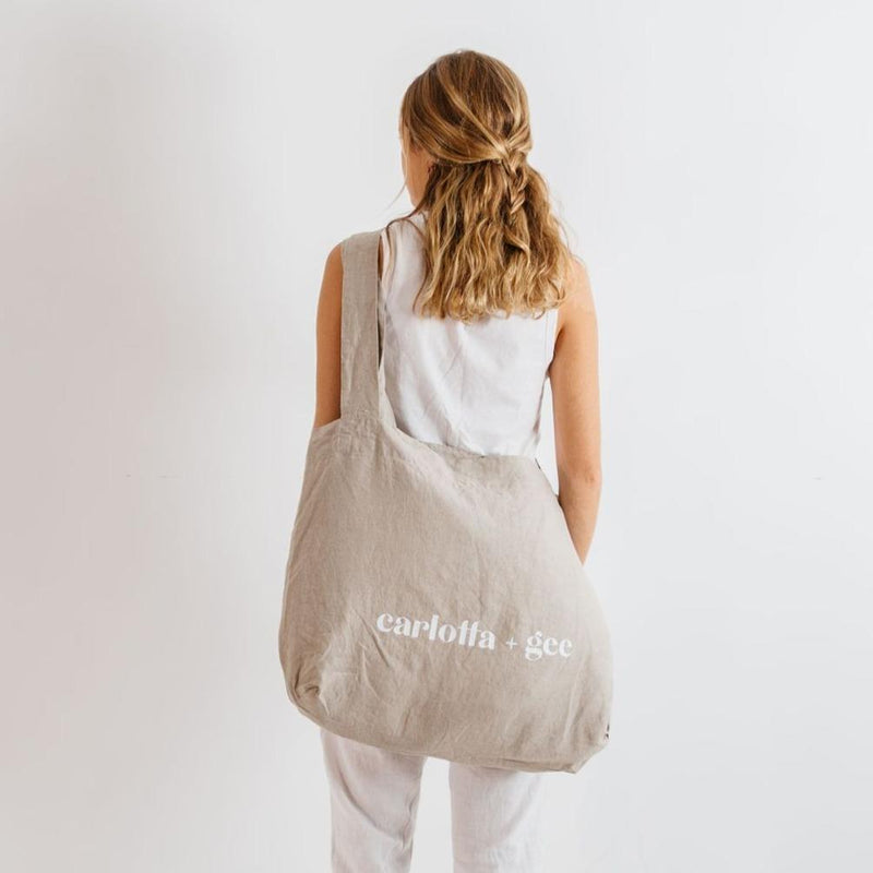 C + G Linen Bag in Natural