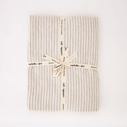 Linen Beach Towel In Natural Stripes