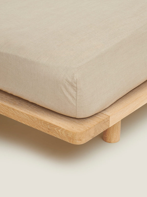 100% Linen Fitted Sheet in Natural