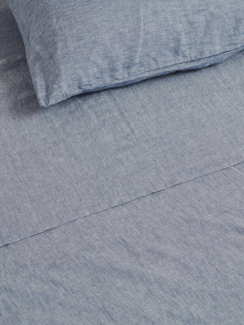 100% Linen Standard Pillowslip Set (of two) in Ocean