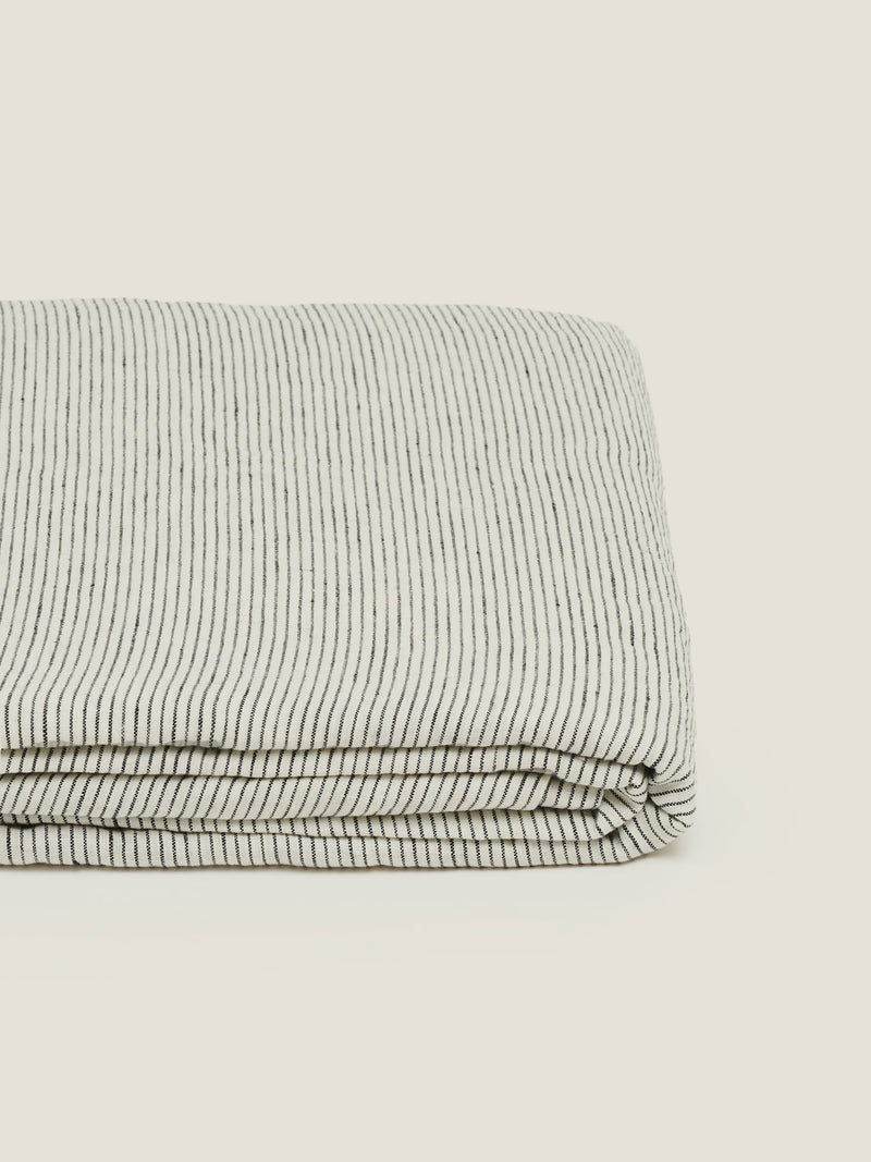 100% Linen Flat Sheet in Pencil Stripes
