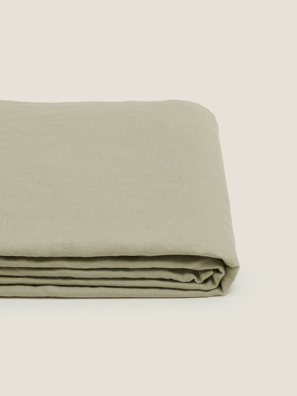 100% Linen Flat Sheet in Sage