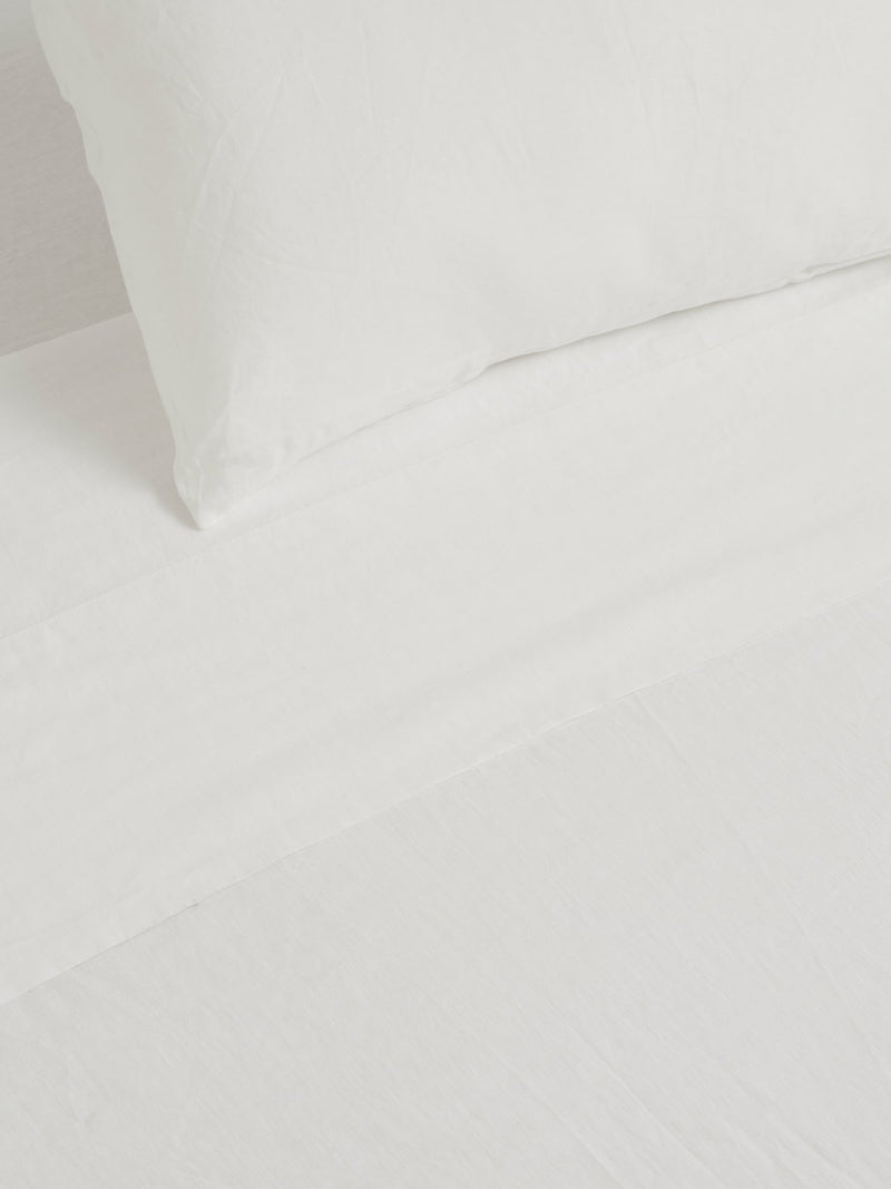 100% Linen Flat Sheet in White