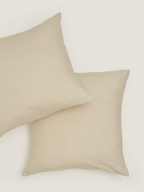 100% Linen Euro Pillowslip Set (of two) in Sand