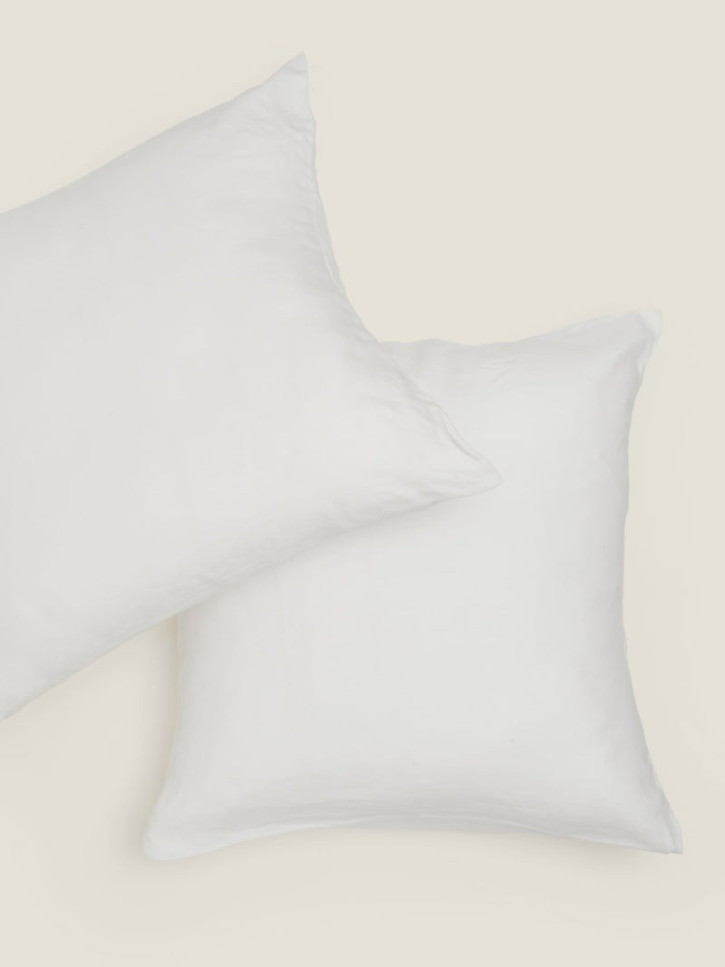 100% Linen Euro Pillowslip Set (of two) in White