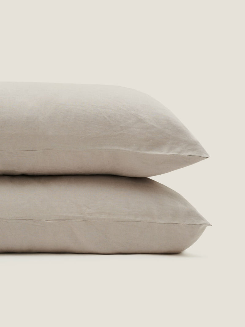 100% Linen Standard Pillowslip Set (of two) in Cloud