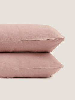 100% Linen Standard Pillowslip Set (of two) in Rosewood
