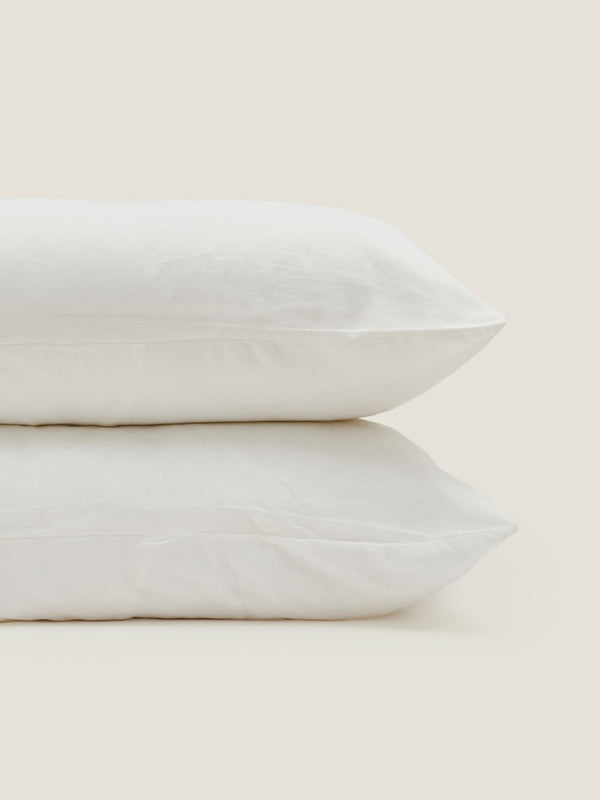 100% Linen Standard Pillowslip Set (of two) in White