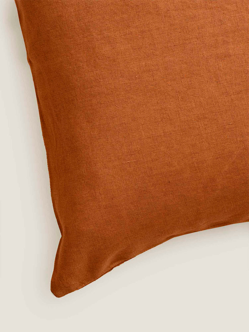 100% Linen Standard Pillowslip Set (of two) in Tobacco