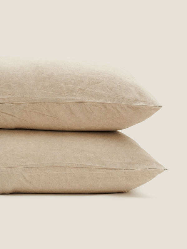 100% Linen Standard Pillowslip Set (of two) in Natural