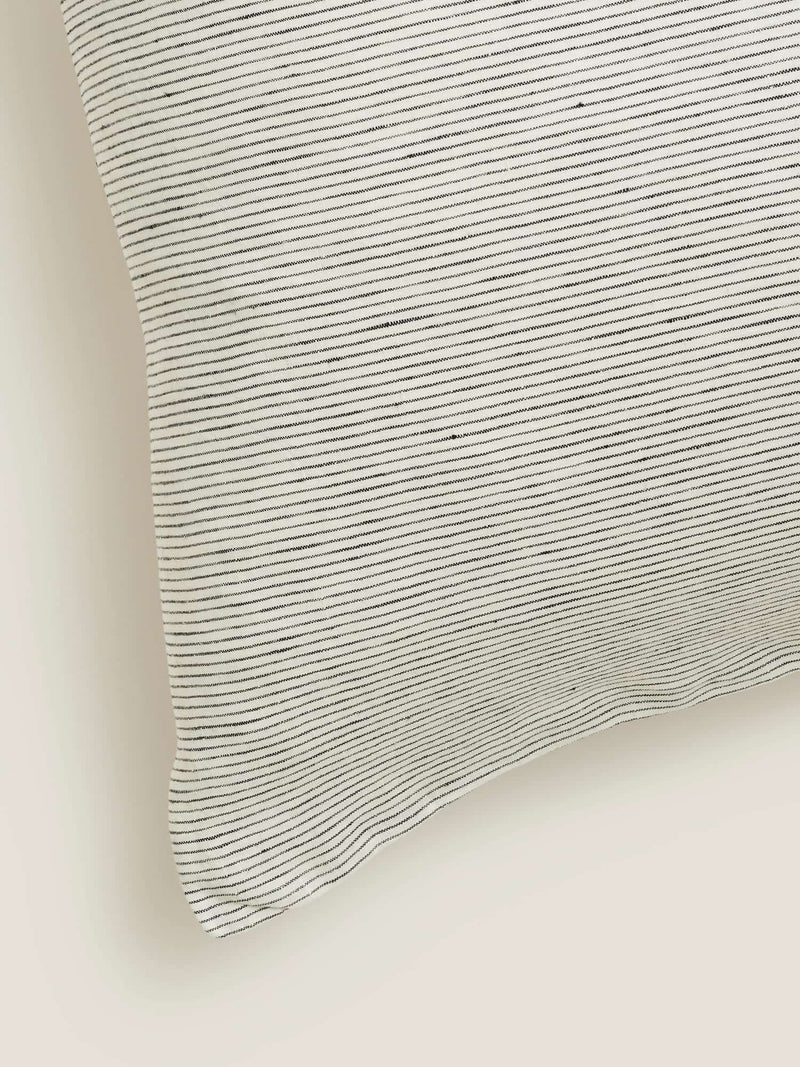 100% Linen Standard Pillowslip Set (of two) in Pencil Stripes