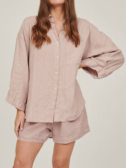 100% Linen shirt in Rosa