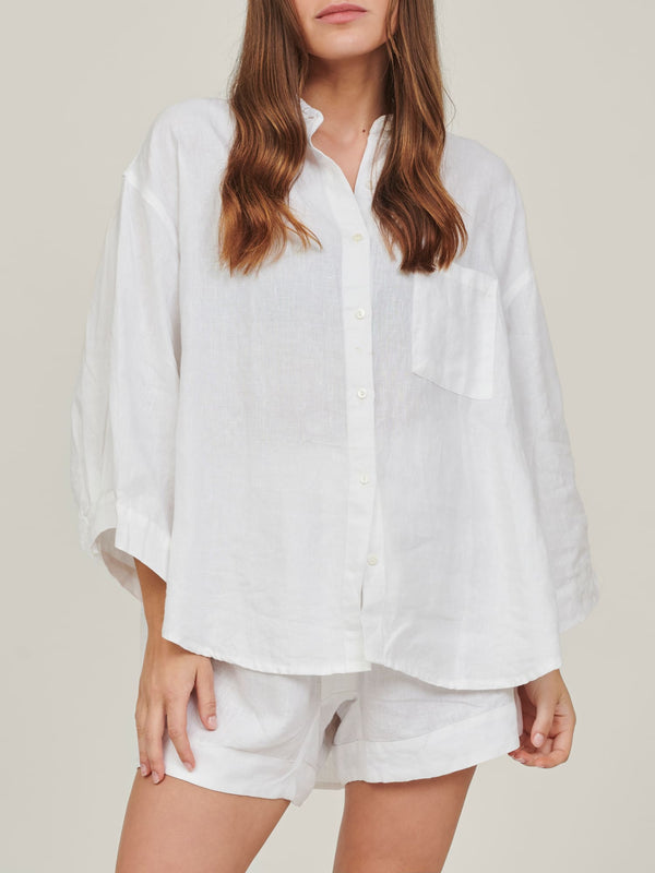100% Linen shirt in White